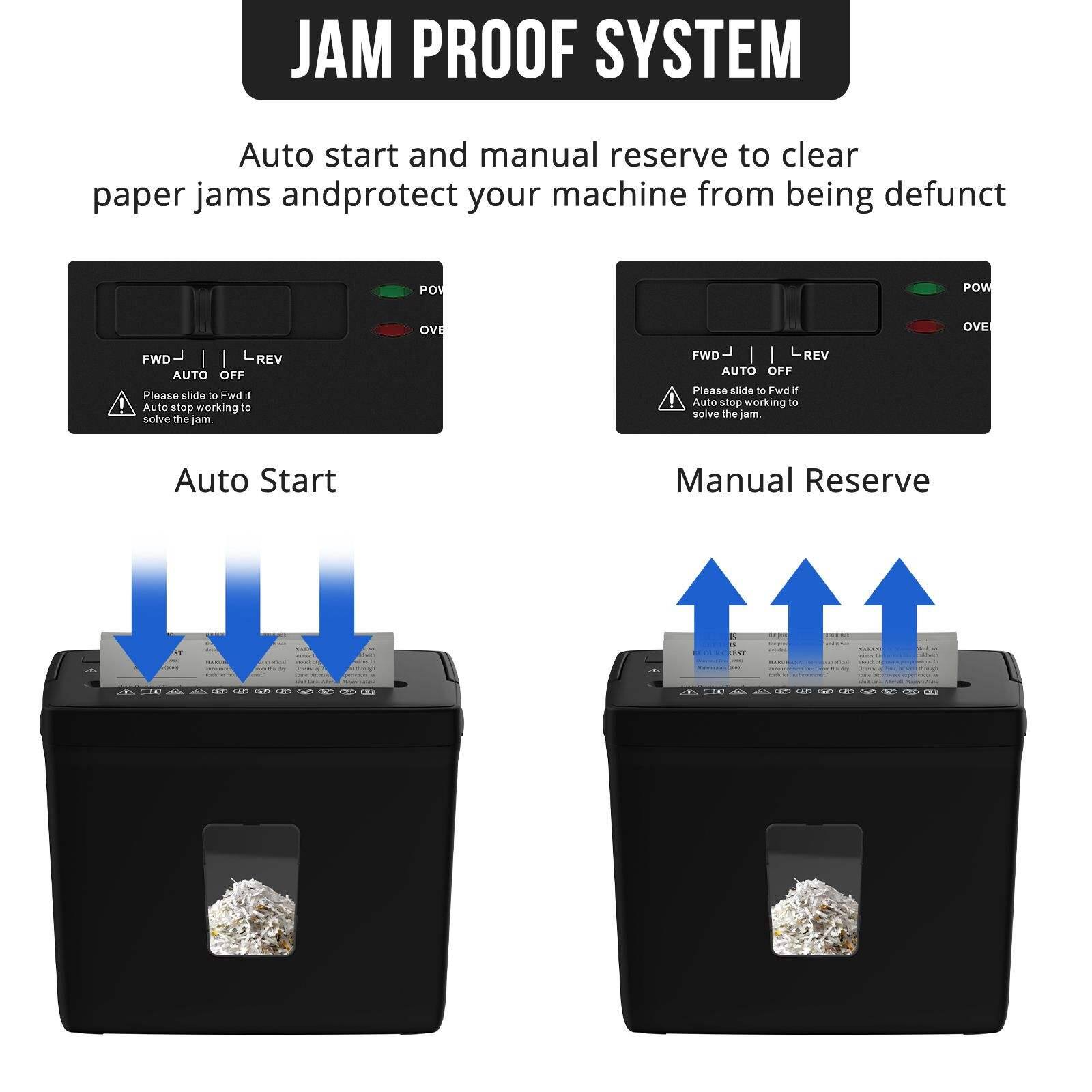 JAM PROOF SYSTEM

Auto start and manual reserve to clear paper jams and protect your machine from being defunct

Auto Start
Manual Reserve

Please slide to Fwd if Auto stop working to solve the jam.

FWD | L REV AUTO OFF

Please slide to Fwd

Auto stop working to solve the jam.