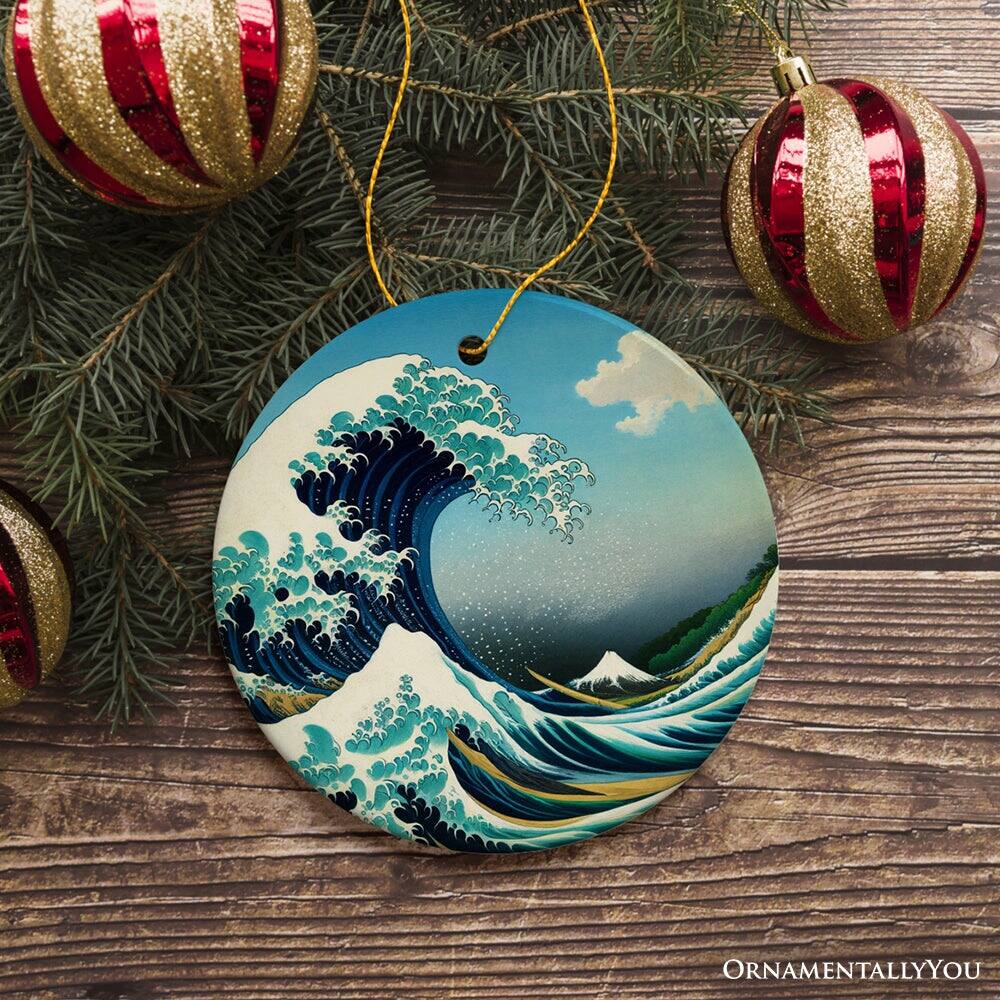 Back. OrnamentallyYou - Hokusai The Great Wave off Kanagawa Ceramic Ornament Famous Painting Souvenir And Decor - Multi-colored.
