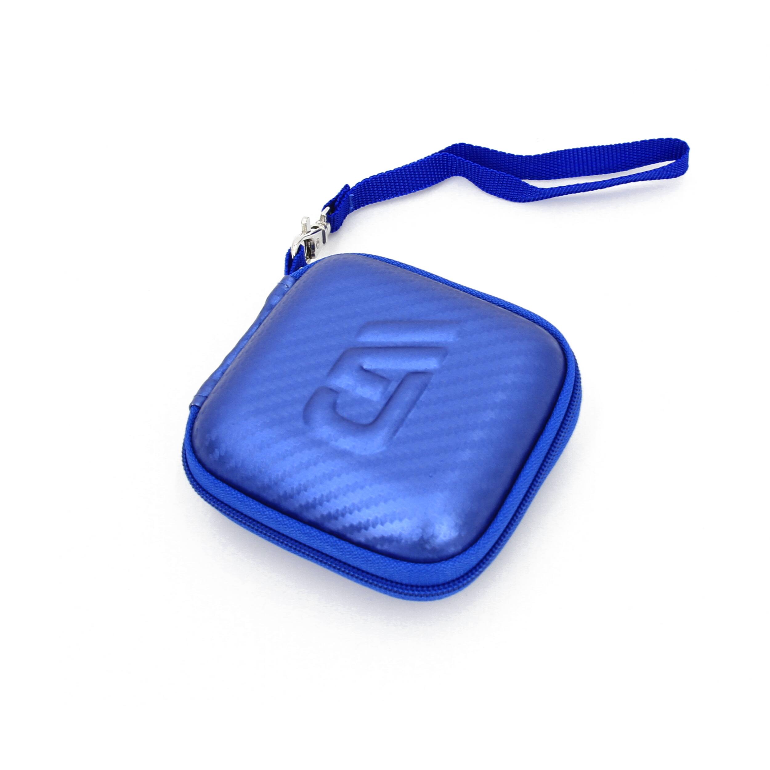 Angle. CASEMATIX - Carry Case for Beats Powerbeats Fit  Wireless Earbuds Charging Case - Blue EVA Storage Case Only - Blue.