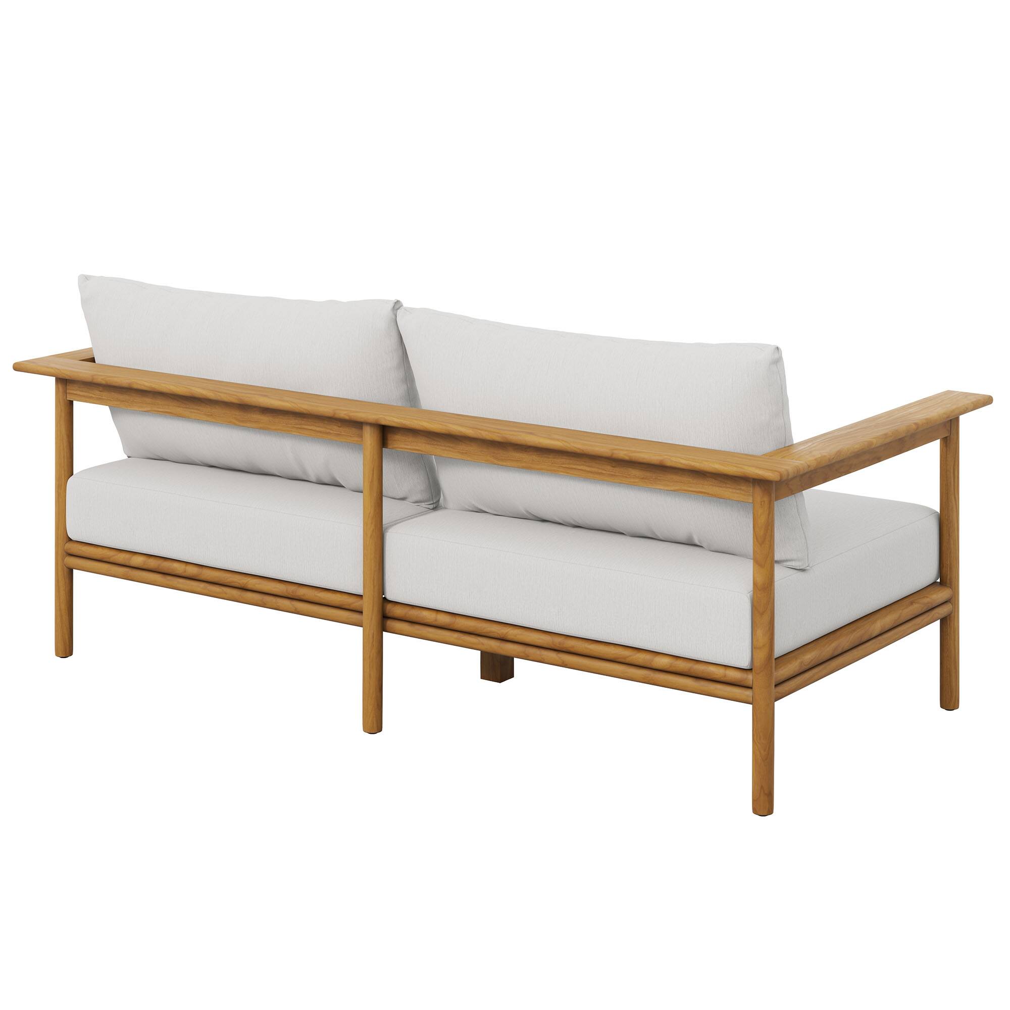 Alt View 4. Modway - Wren Outdoor Patio Teak Wood Sofa by Modway - Natural Sail.