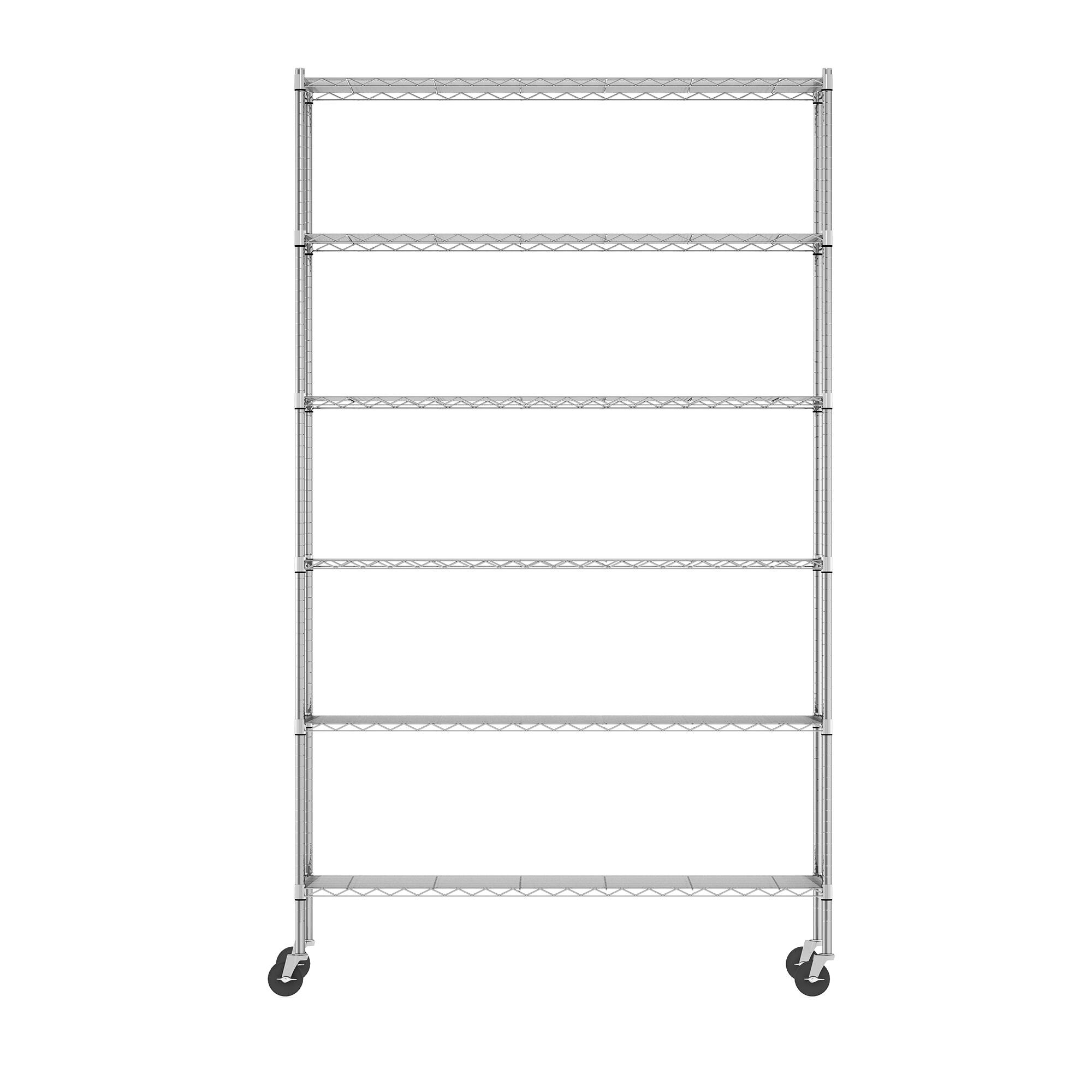 Alt View 8. Furinno - Furinno WAYAR 6-Tier Adjustable Steel Wire Storage Shelf, Heavy Duty Standing Storage Shelf, for Garage, Kitchen - Chrome.
