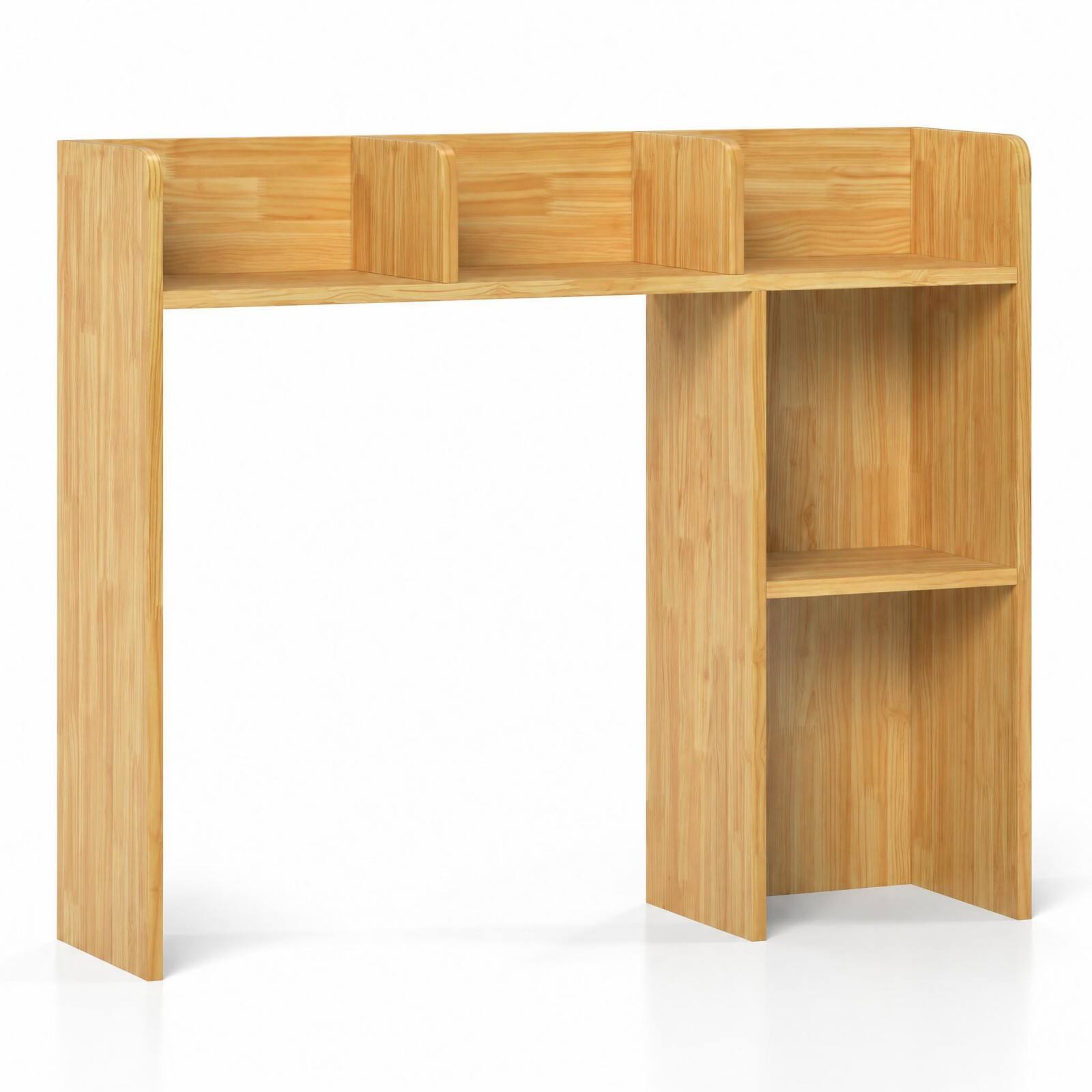 Alt View 8. Costway - Costway Desk Bookshelf Desktop Storage Shelf for Monitors up to 27" with Anti-tip Kits Beige - Beige.