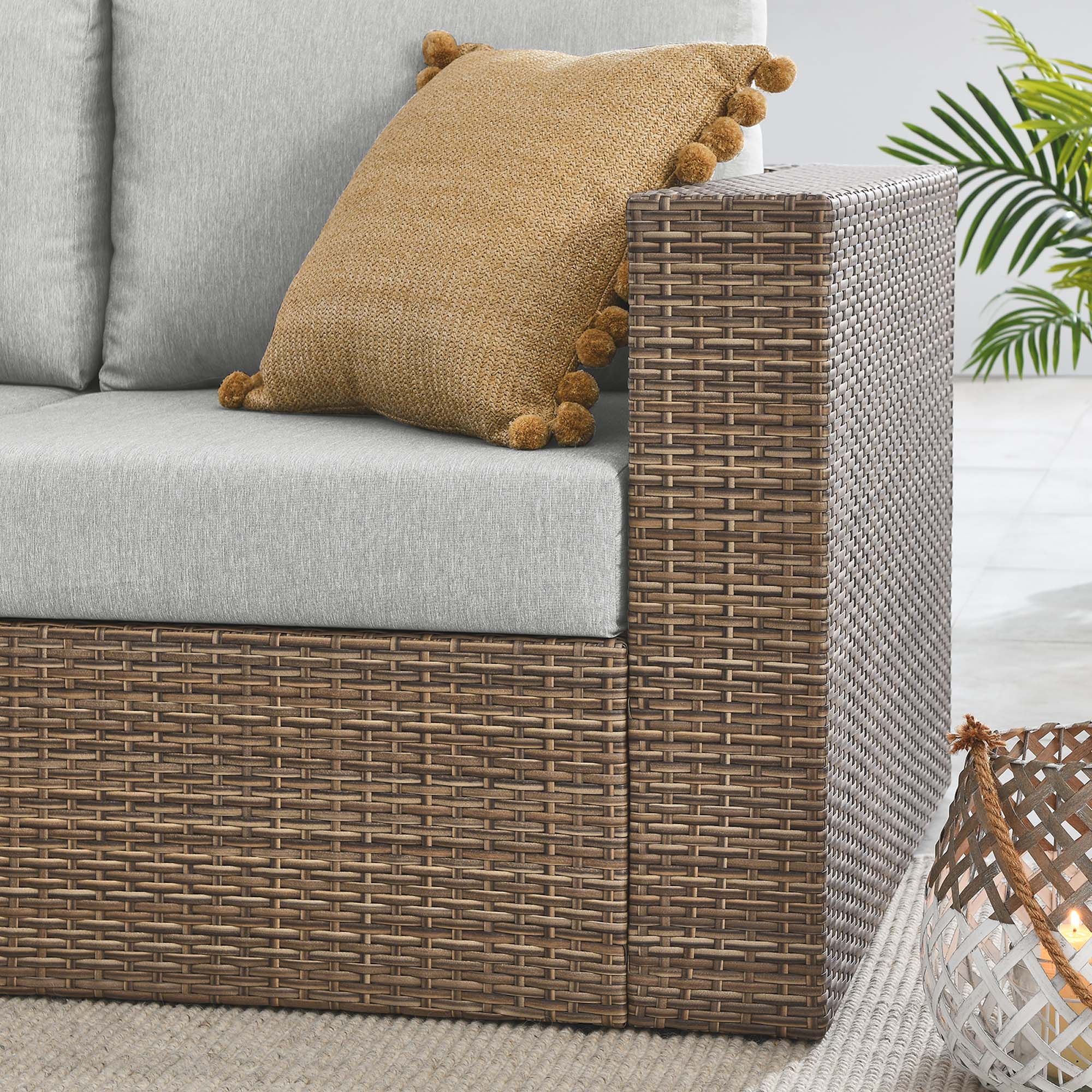 Alt View 1. Modway - Convene Outdoor Patio Right-Arm Loveseat by Modway - Cappuccino Gray.