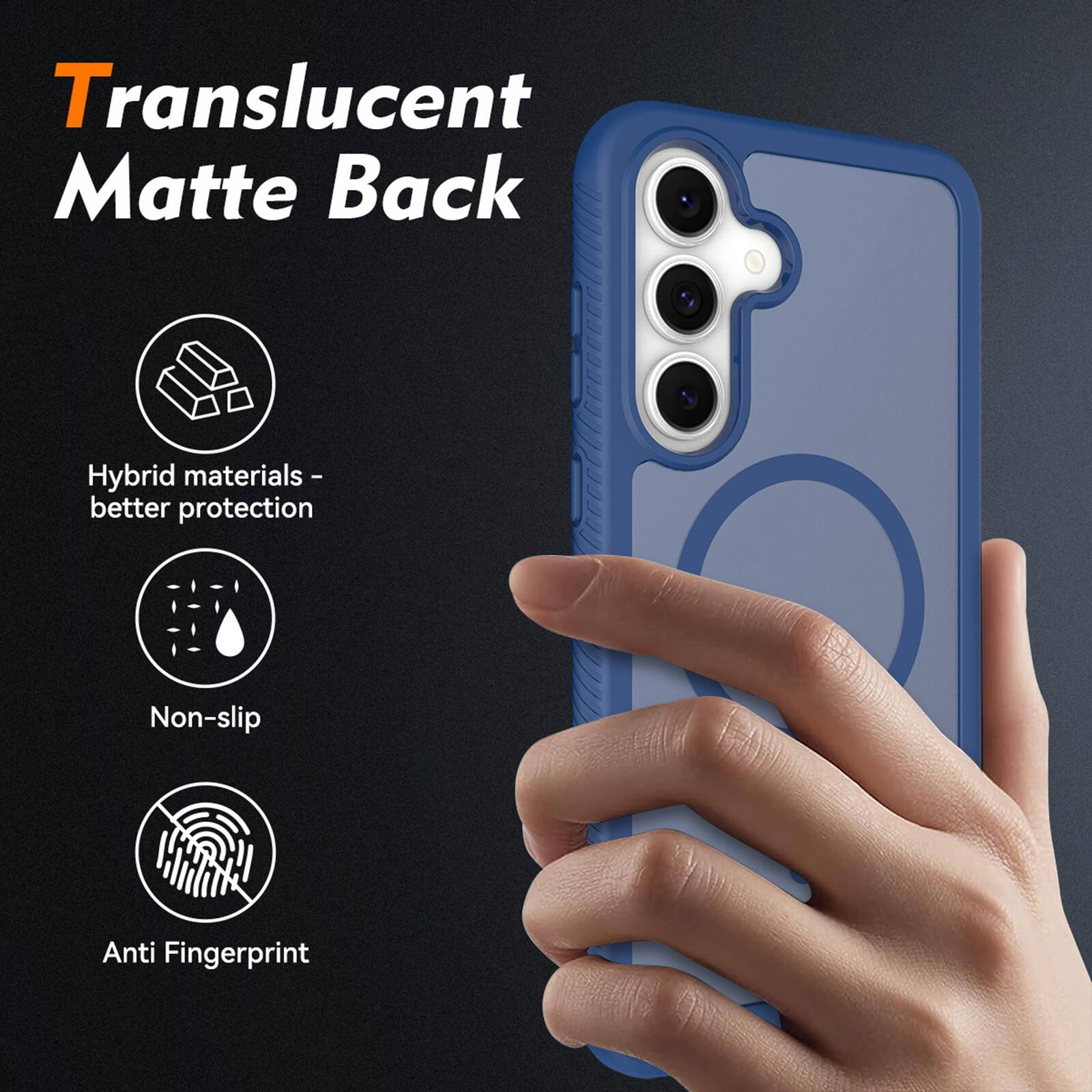 Translucent Matte Back

Hybrid materials - better protection

Non-slip

Anti Fingerprint