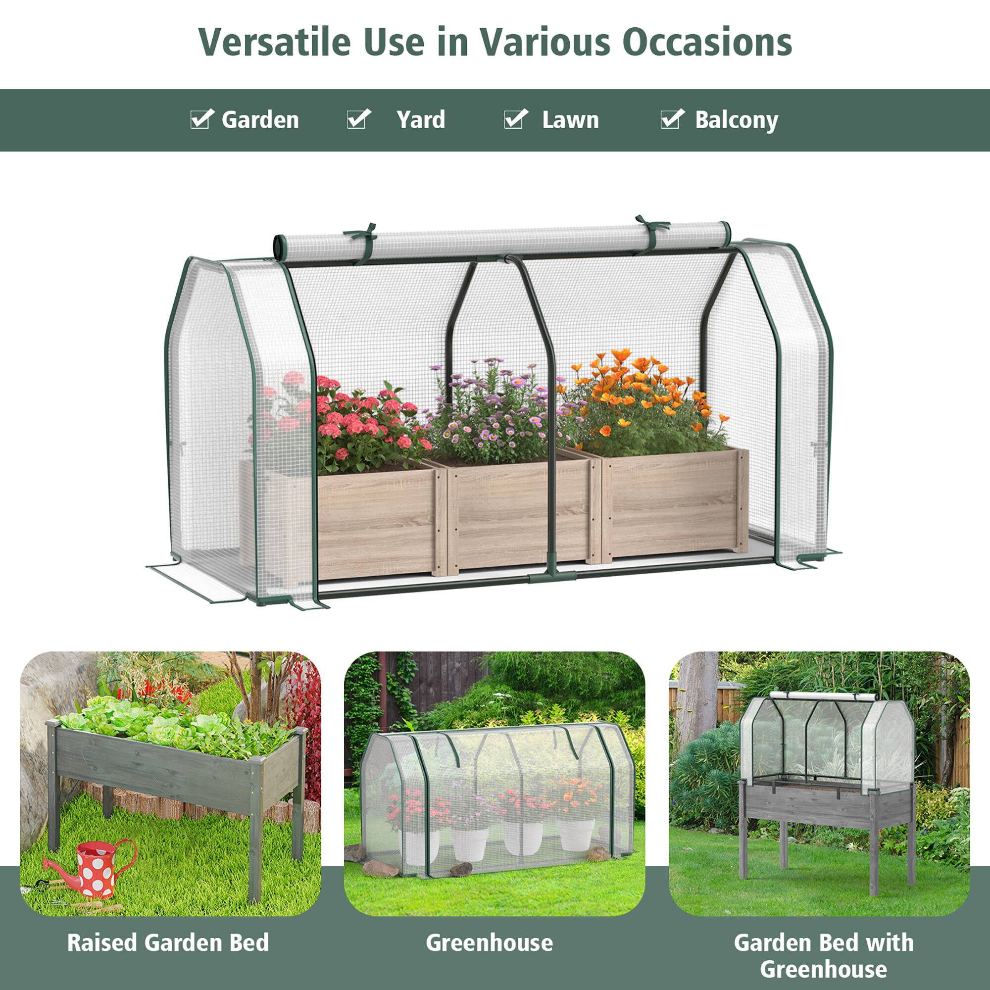 Versatile Use in Various Occasions

- Garden
- Yard
- Lawn
- Balcony

Raised Garden Bed

Greenhouse

Garden Bed with Greenhouse
