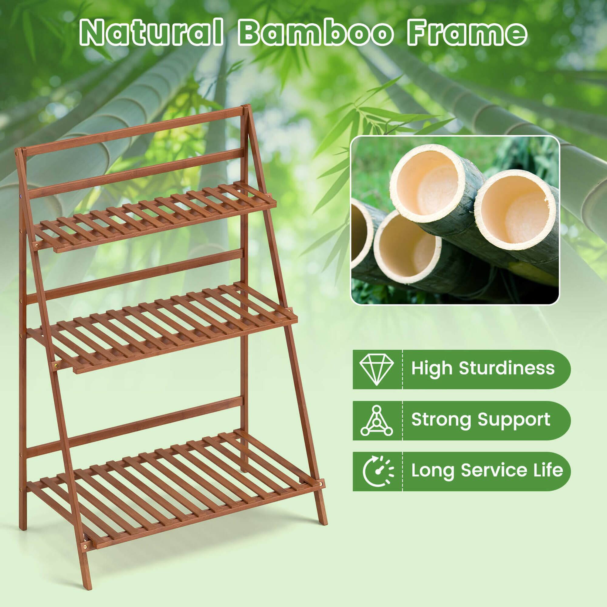 Natural Bamboo Frame High Sturdiness Strong Support Long Service Life