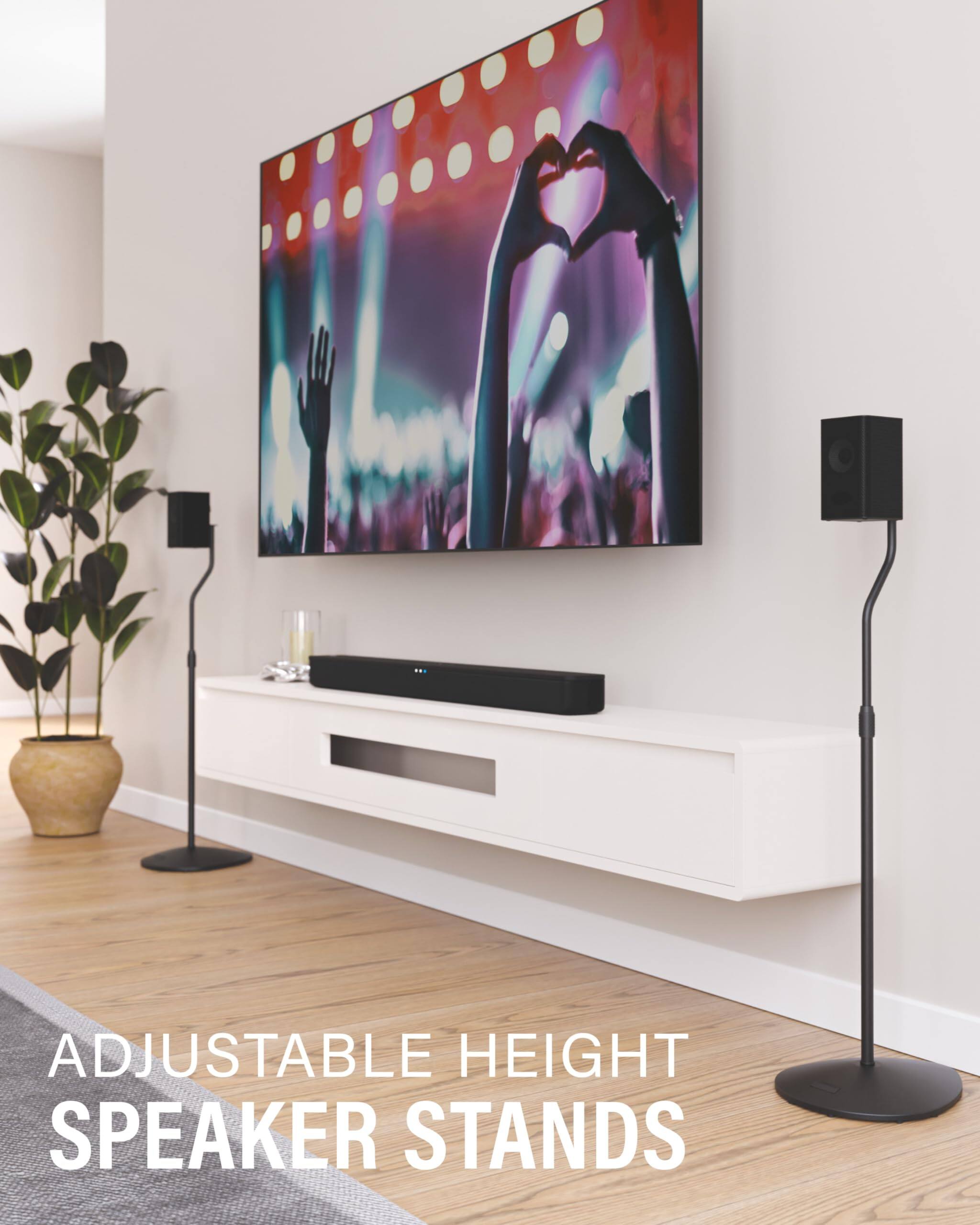 ADJUSTABLE HEIGHT SPEAKER STANDS