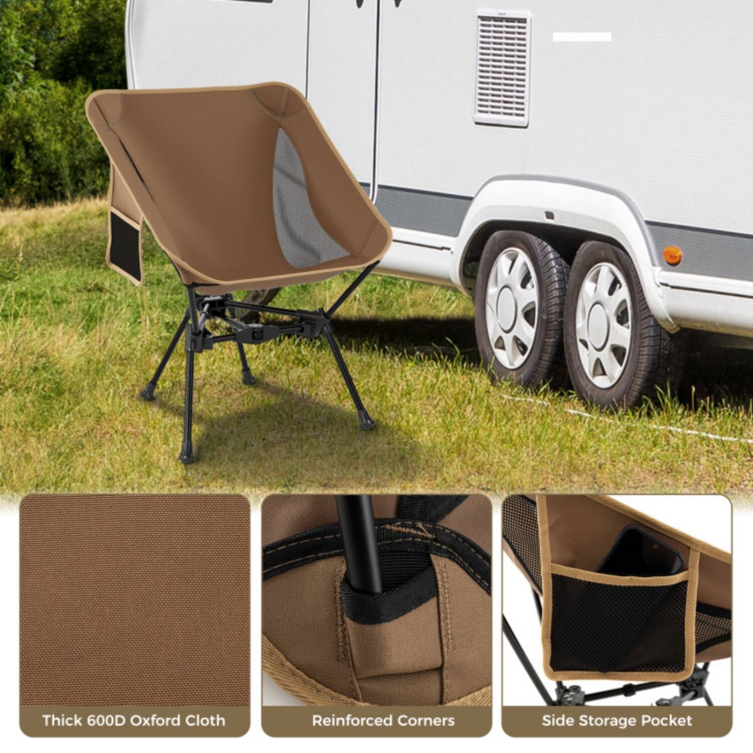 Thick 600D Oxford Cloth  
Reinforced Corners  
Side Storage Pocket