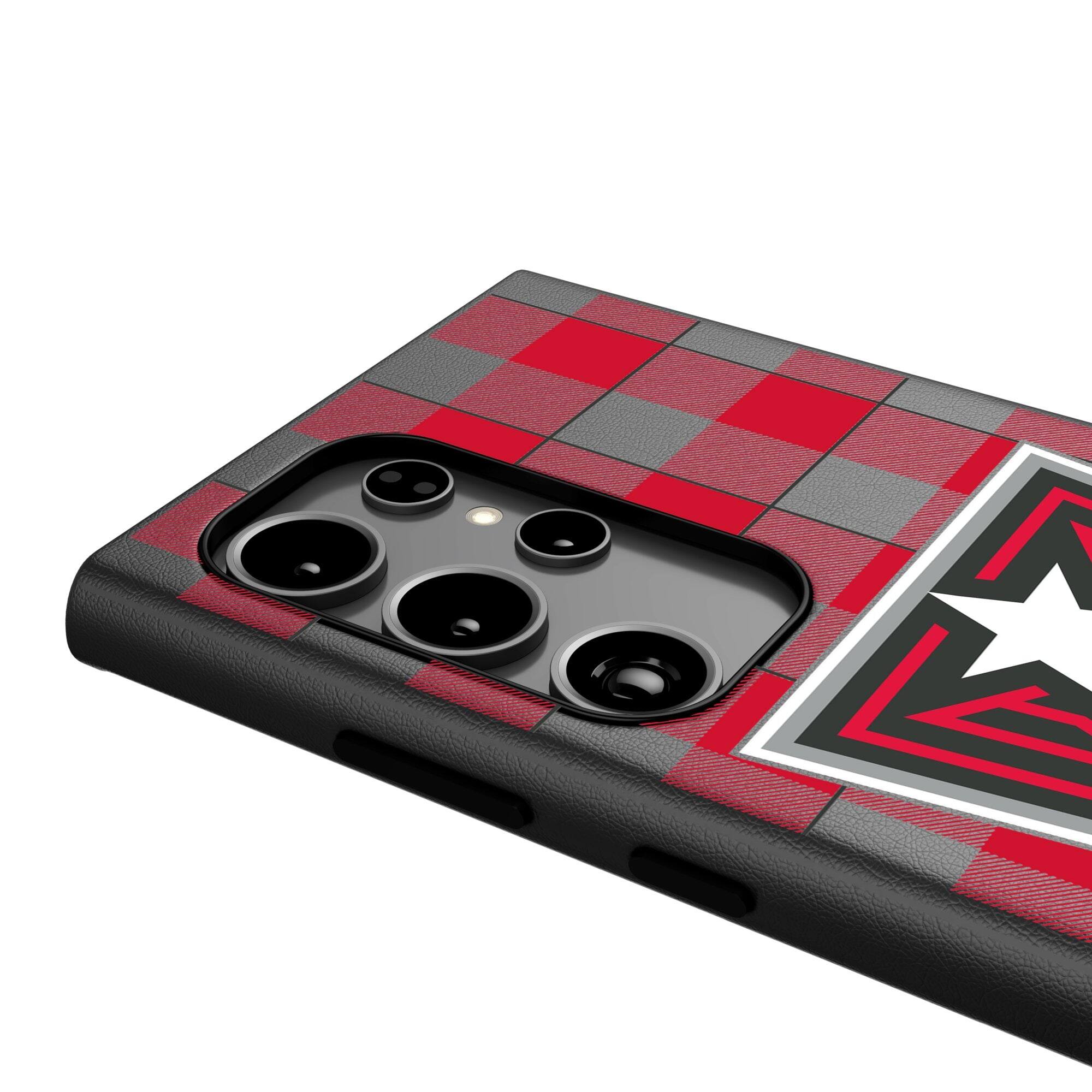 Alt View 3. Keyscaper - Atlanta Dream Plaid Galaxy Magnetic Bump Case - S25 Ultra - Black.