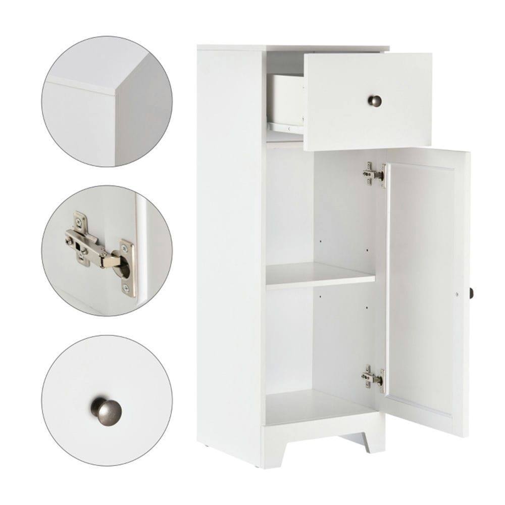 Left. Kadyn - Paper Cabinet, Side Table, Bathroom Cabinet, Free Standing Wooden Storage Cabinet for Bathroom, Living Room, Entryway - White.