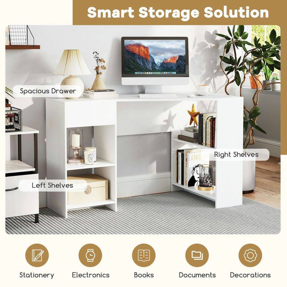 Smart Storage Solution

- Spacious Drawer
- Left Shelves
- Right Shelves

Icons:
- Stationery
- Electronics
- Books
- Documents
- Decorations