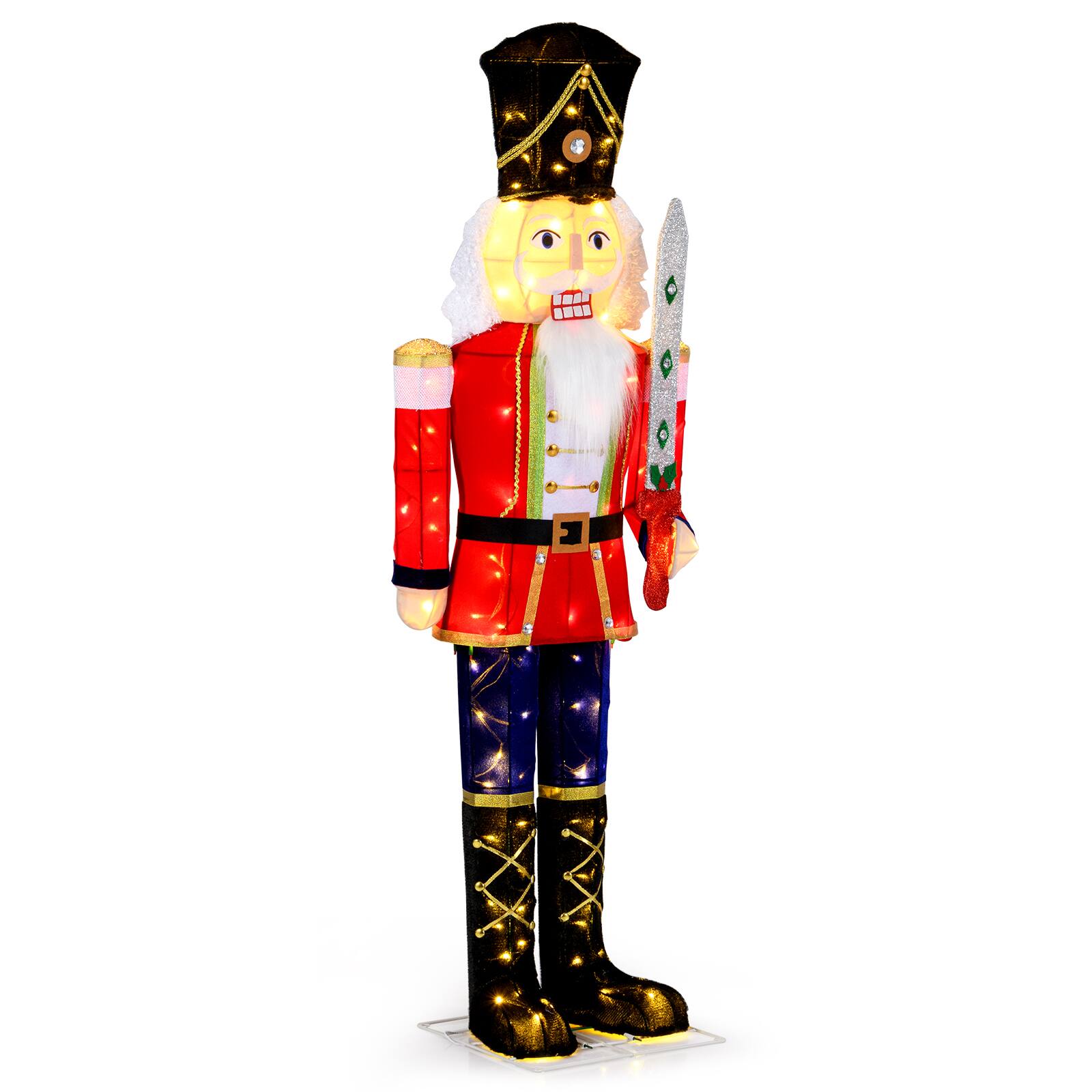 Alt View 1. Gymax - Gymax 2PCS 5 FT Lighted Nutcracker Soldier Christmas Decoration w/Glitter Sword Outdoor - Multicolor.