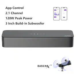 Ultimea - Poseidon M20 2.1ch Sound Bar, Built-in Subwoofer, App Control, 120W, Bluetooth 5.4, OPT/AUX,Wall Mount 2026 Ver - Black