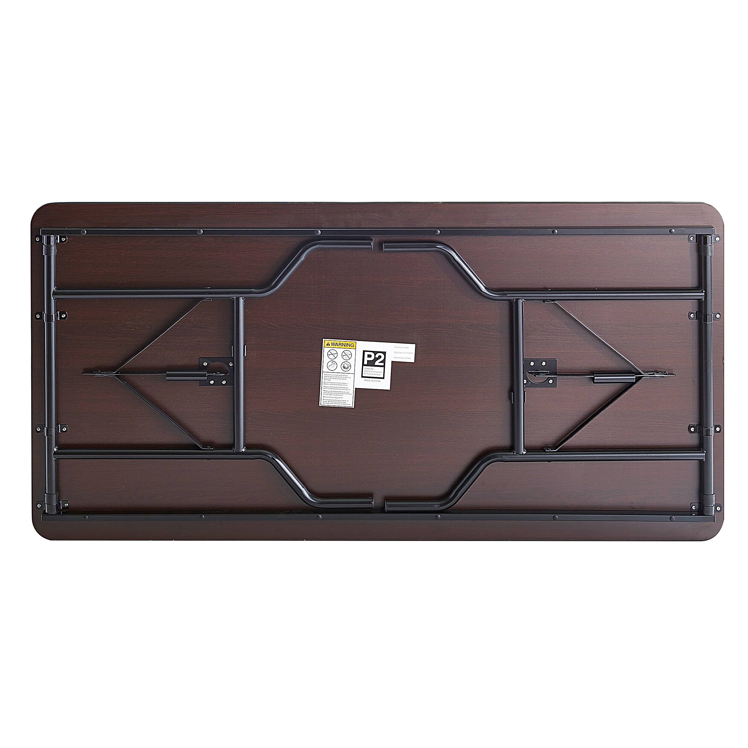 Alt View 8. Staples - Heavy-Duty Folding Utility Table (48 in) - Walnut.