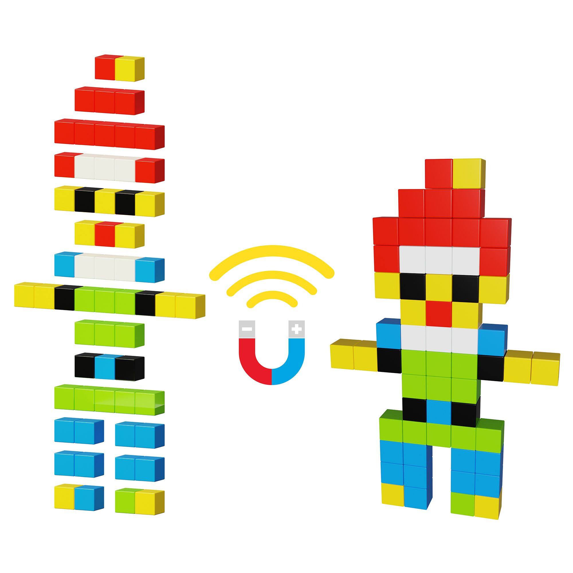 Alt View 4. PicassoTiles - PICASSO-TILES 60 PC Magnetic Building Puzzle Cubes Set for Kids Ages 3+ - Multicolor.