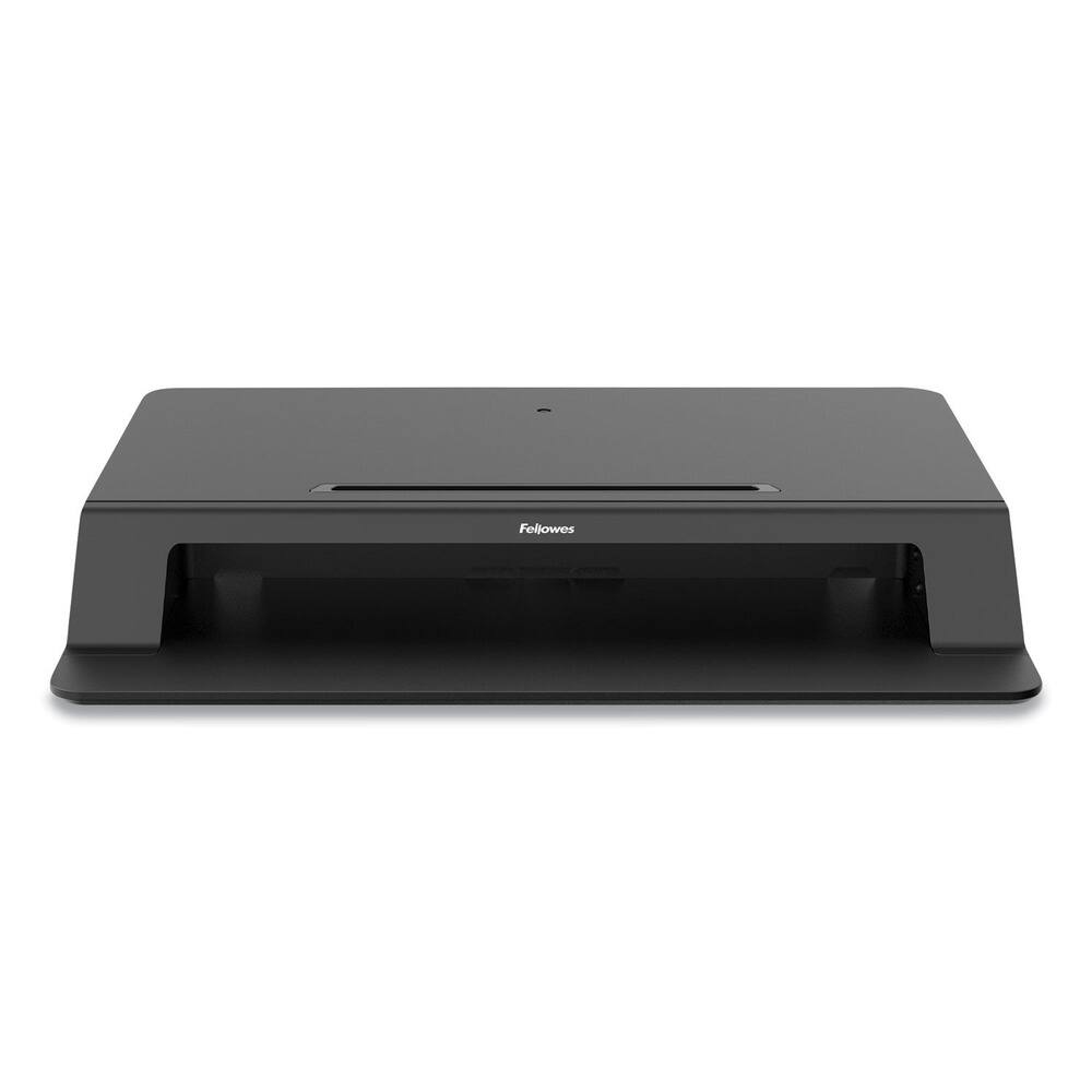 Angle. Fellowes - Fellowes Mfg Co. 8215001 Lotus LT 34.38 in. x 28.38 in. x 7.62 in. Sit-Stand Workstation- Black - Black.