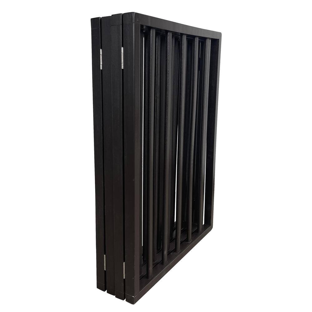 Alt View 4. AmeriHome - 54 inch Freestanding 3-Panel Folding Wood Pet Gate - Brown - Brown.