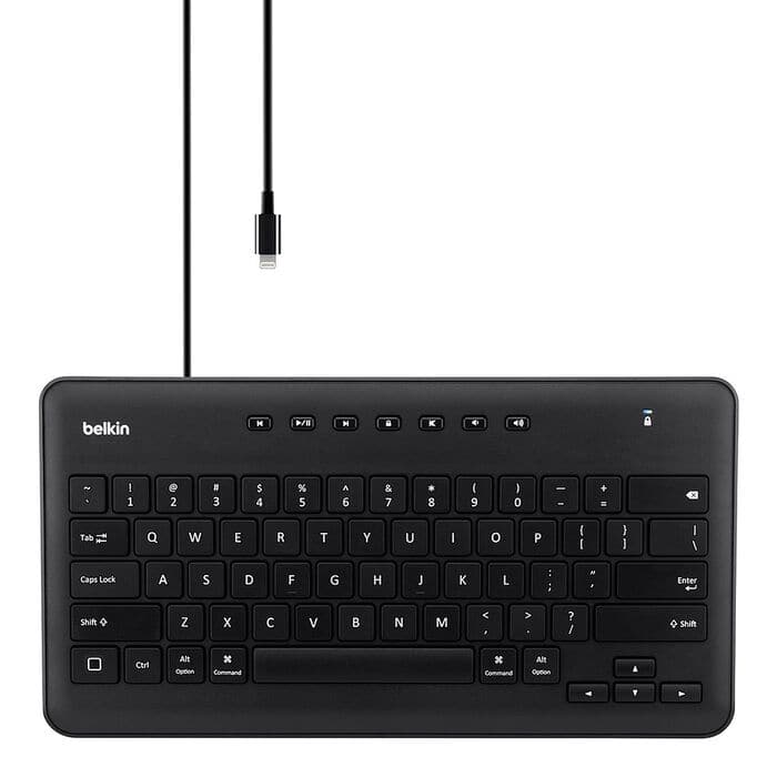 Belkin - Wired Keyboard for iPad with Lightning Connector - Black