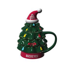 Evergreen Enterprises - Ohio State Buckeyes 14oz. Christmas Tree Mug With Lid - Green
