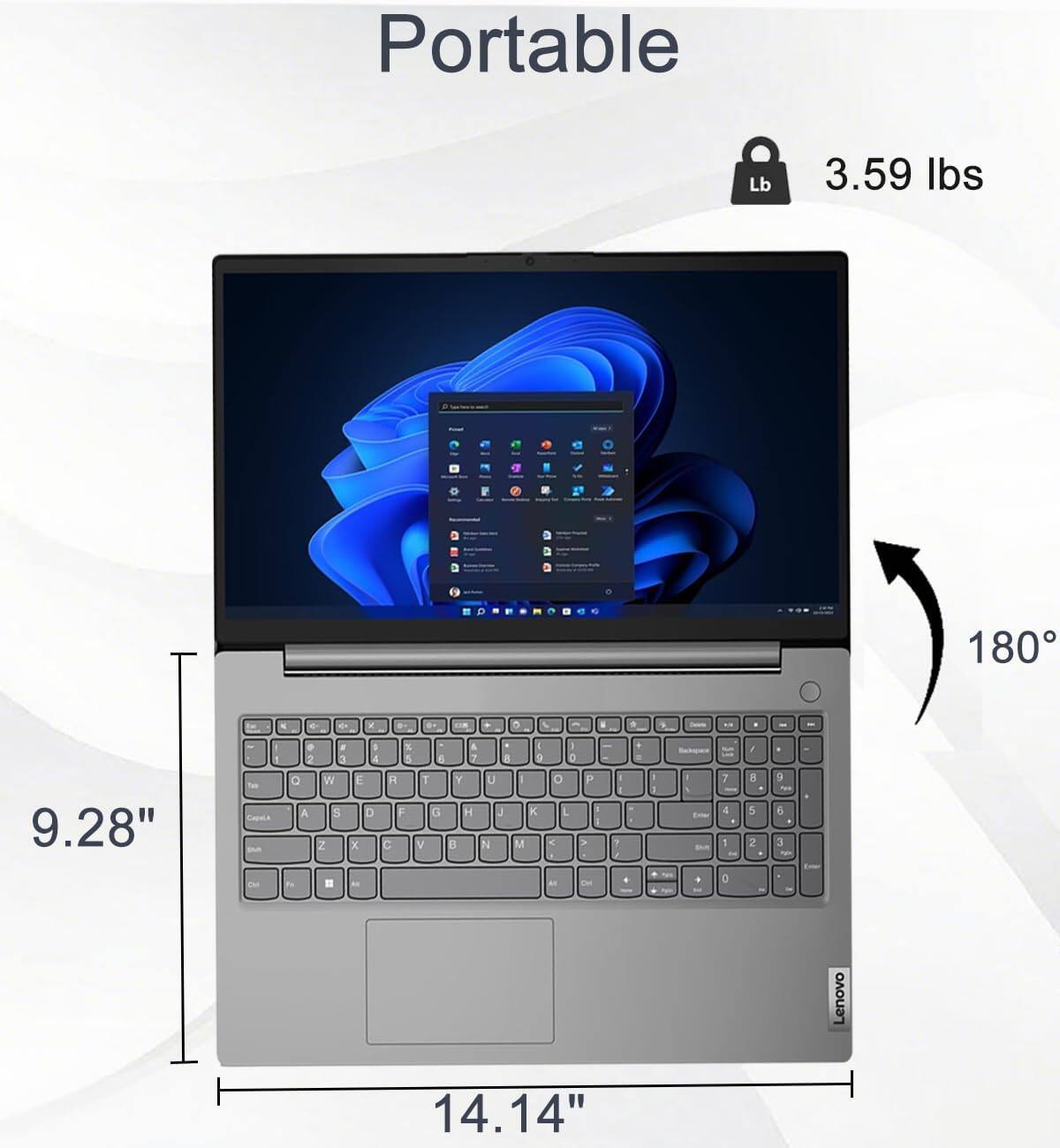 Alt View 8. Lenovo - V15 Gen 4 15.6" FHD Laptop - AMD Ryzen 5 with 16GB Memory - 512GB SSD - Numeric keypad - Windows 11 Pro - Gray.