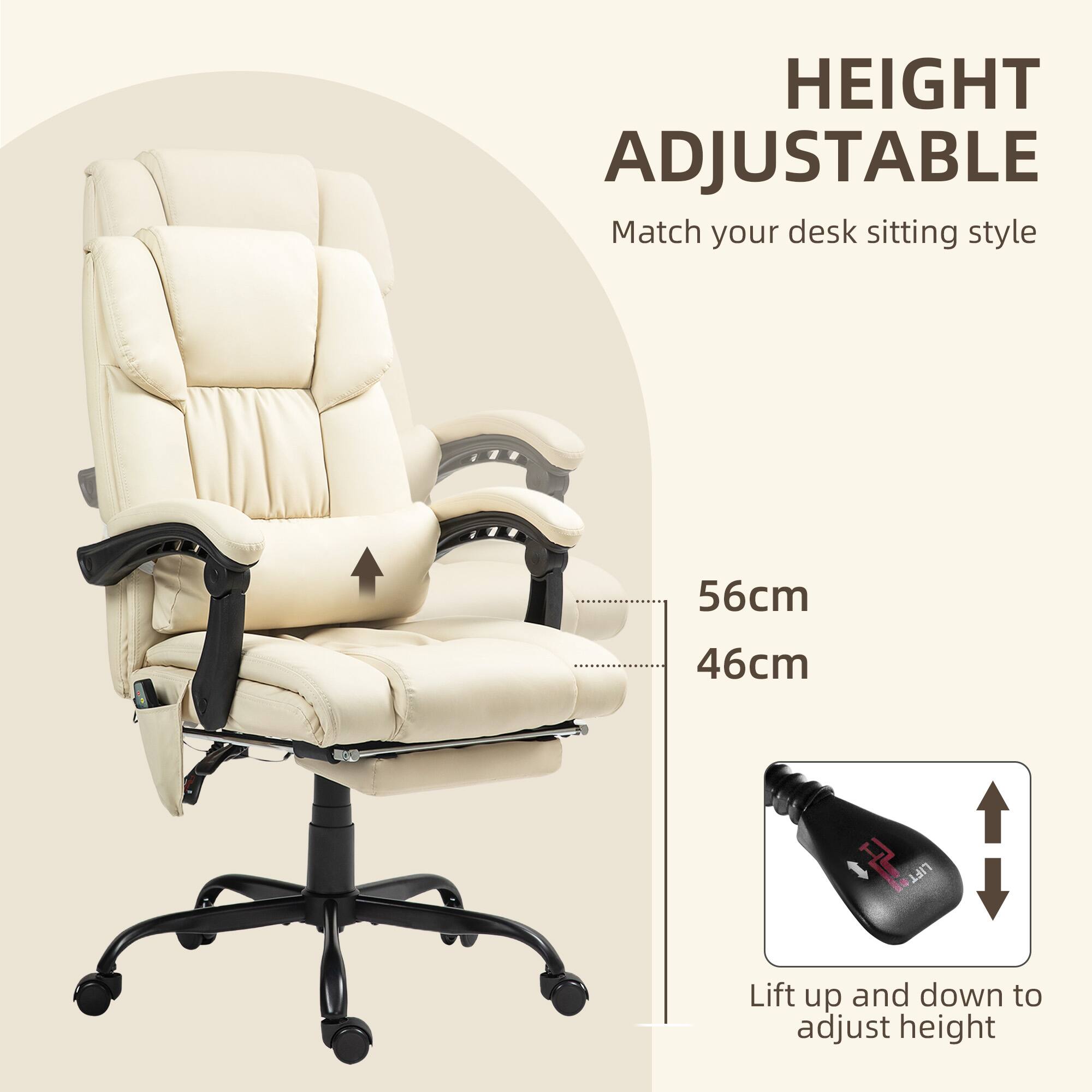 HEIGHT ADJUSTABLE
Match your desk sitting style
56cm
46cm
LIFT up and down to adjust height