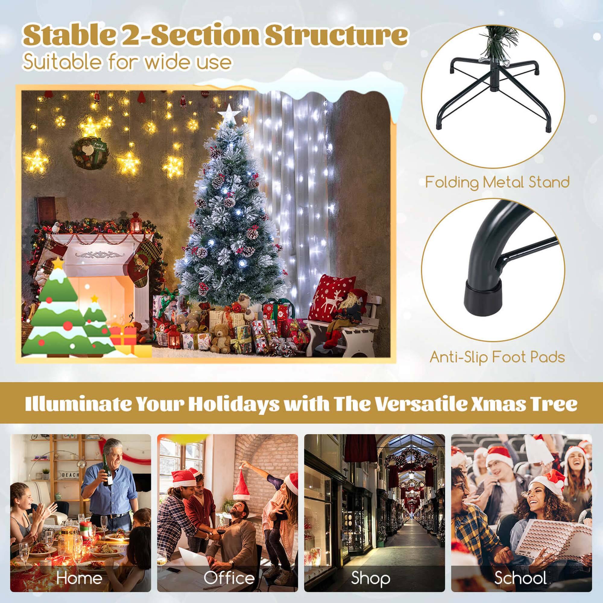 Stable 2-Section Structure Suitable for wide use

Folding Metal Stand

Anti-Slip Foot Pads

Illuminate Your Holidays with The Versatile Xmas Tree

Home

Office

Shop

School