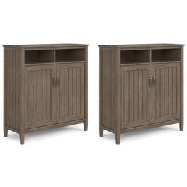 Simpli Home - Lev 39 inch Storage Cabinet (Set of 2) - Smoky Brown
