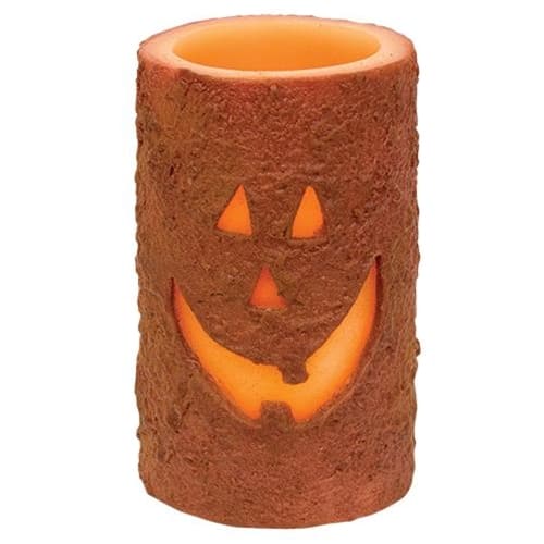 BreeBe - Jack O Lantern Timer Pillar 5" - Multi