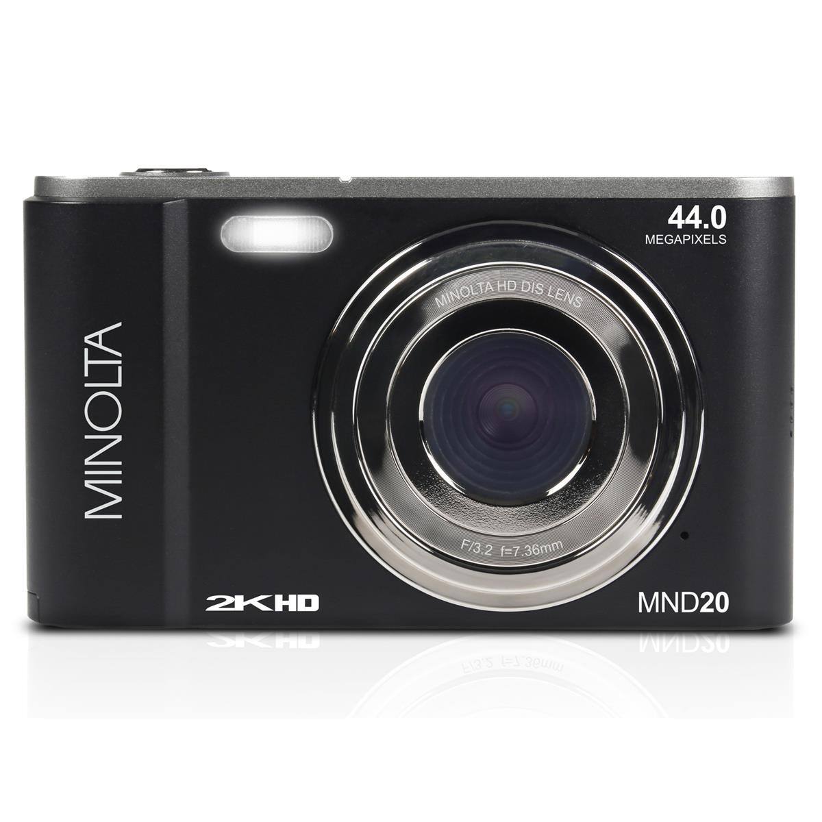 MINOLTA 2KHD SKAU HD DIS MINOLTA LENS F/3.2 f=7.36mm f=7 E3'S E] 44.0 MEGAPIXELS MND20