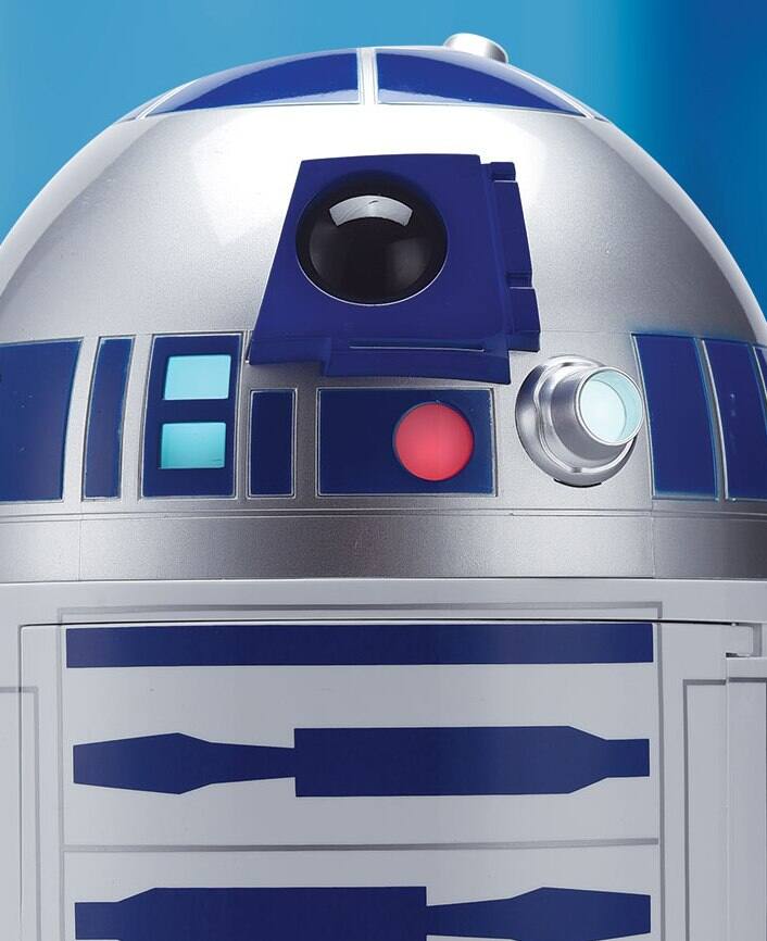 Left. Star Wars - Ukonic Star Wars R2-D2 Mini Fridge 18" 4.5 Liter Portable Refrigerator - White.