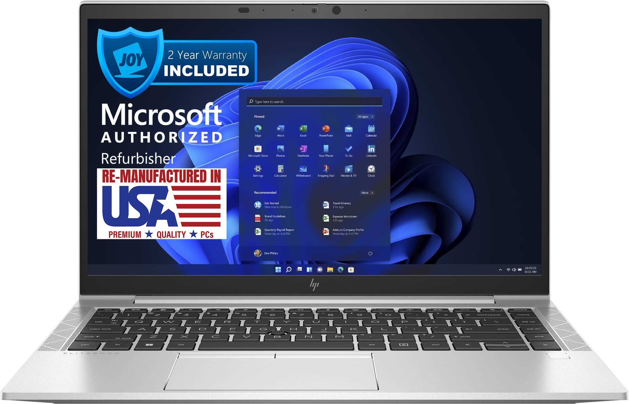 HP - EliteBook 845 G8 14" Refurbished Laptop - AMD Ryzen 5 Pro 5650U with 16GB Memory - AMD Radeon Graphics - 256GB SSD - Silver - Front_Zoom