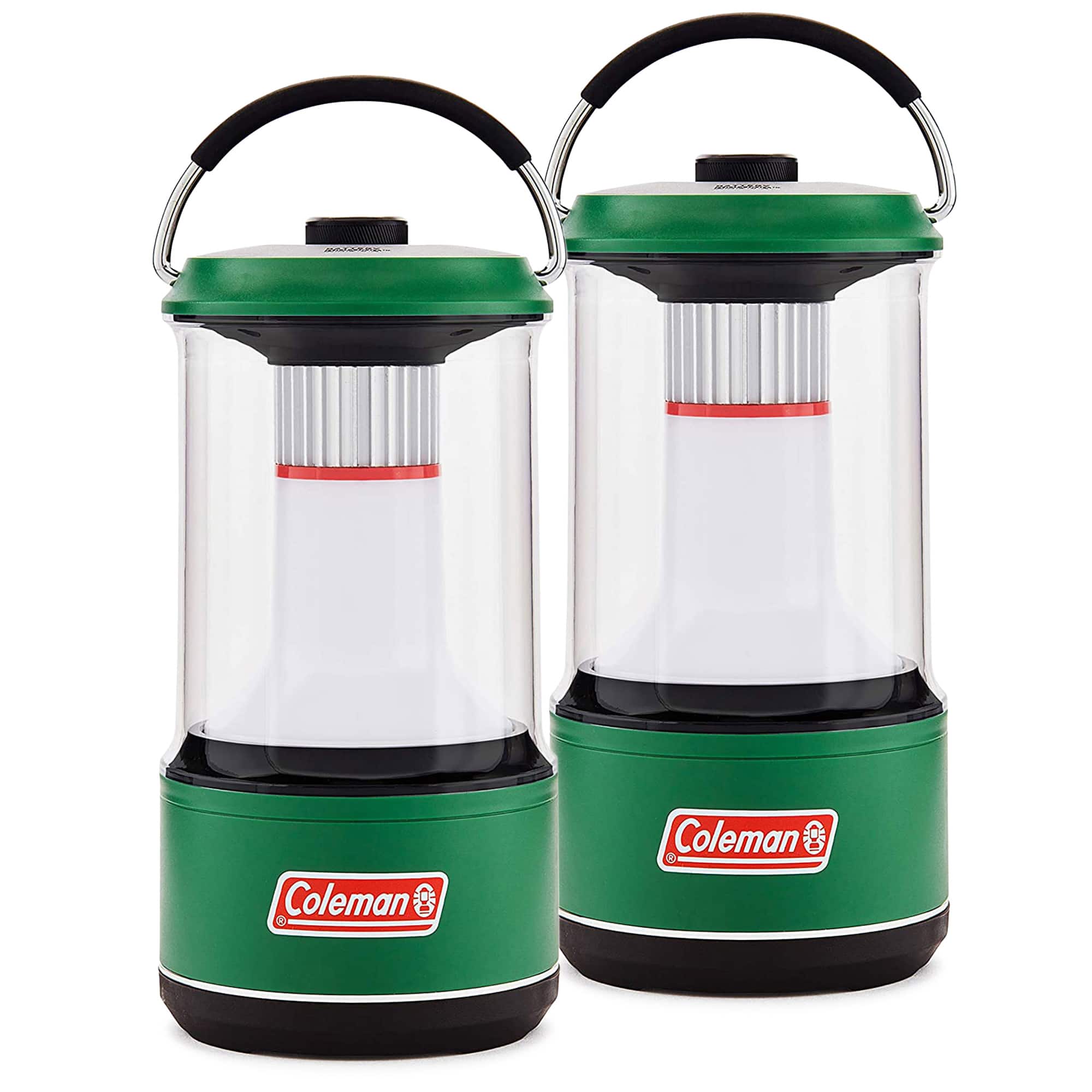 Coleman - 1000 Lumens LED Outdoor Camping Light Lantern with BatteryGuard (2 Pack) - Green