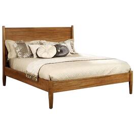 Manhattan Lane - Wooden California King Size Bed with Panel Headboard, Oak Brown - Brown