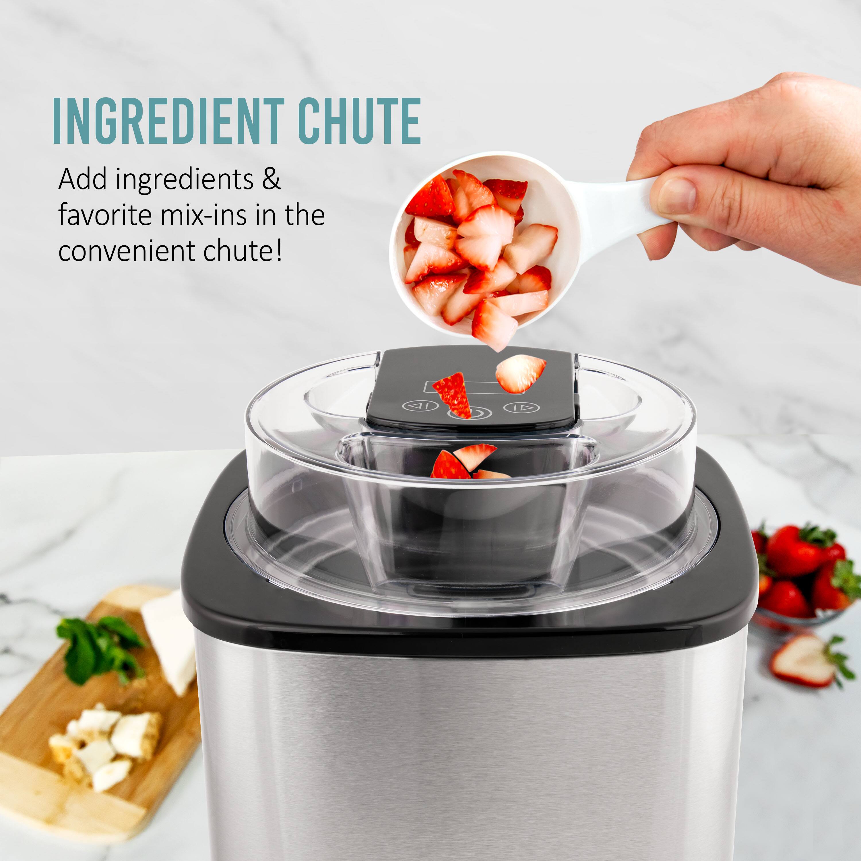 INGREDIENT CHUTE  
Add ingredients & favorite mix-ins in the convenient chute!