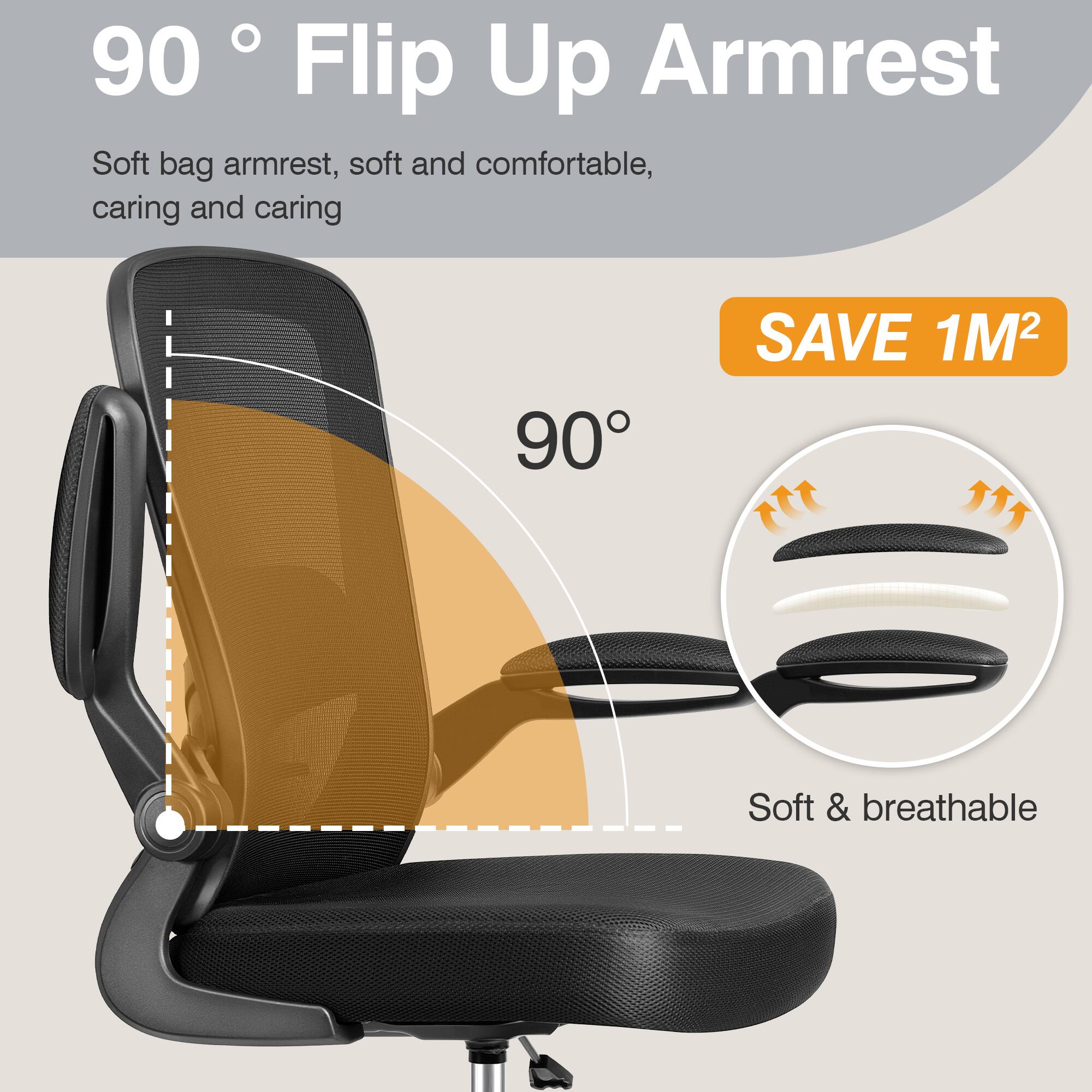 90° Flip Up Armrest, Soft bag armrest, soft and comfortable, caring and caring, 90°, SAVE 1M², Soft & breathable