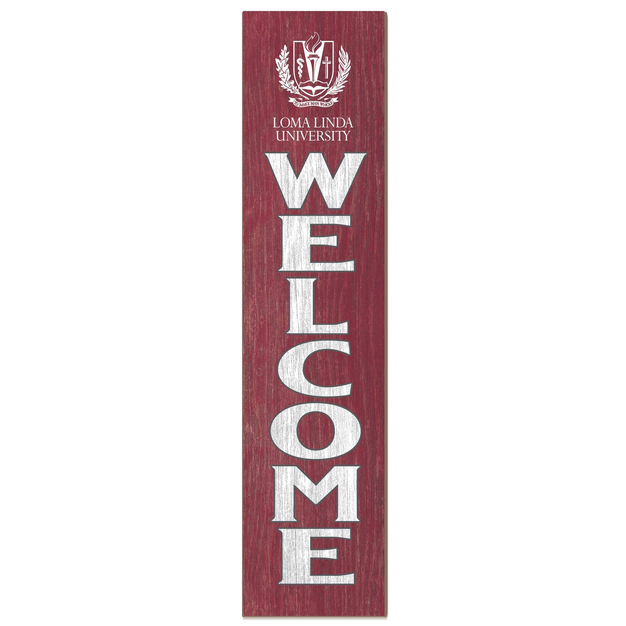 LLU Lions 12'' x 48'' Welcome Outdoor Leaner