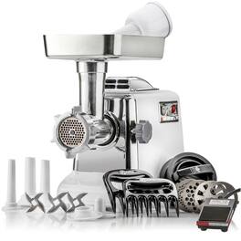STX International - STX Megaforce 3000 Powerful Air Cooled 6-in-1 Heavy Duty Electric Meat Grinder - White