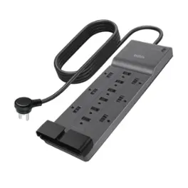 Belkin - Surge Protector for Home/Office with 12 AC outlets, 8-foot cord, 3940 joules of surge protection, and a $300,000 CEW - Black