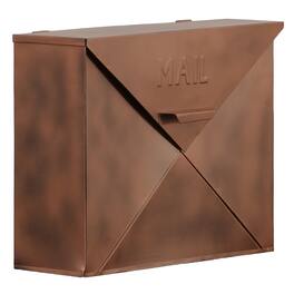 Manhattan Lane - Envelope Shaped Wall Mount Metal Mail Box - Brown