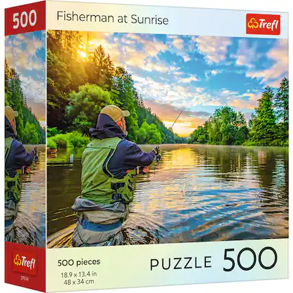 500 Fisherman at Sunrise
Trefl
37514
500 pieces
18.9 x 13.4 in
48 x 34 cm
PUZZLE 500