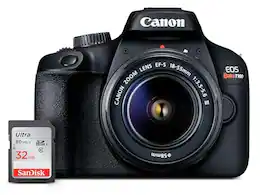 Canon - EOS Rebel T100 DSLR Camera with EF-S 18-55mm f/3.5-5.6 III Lens, 18MP APS-C CMOS Sensor, Built-in Wi-Fi, Optical V - Black