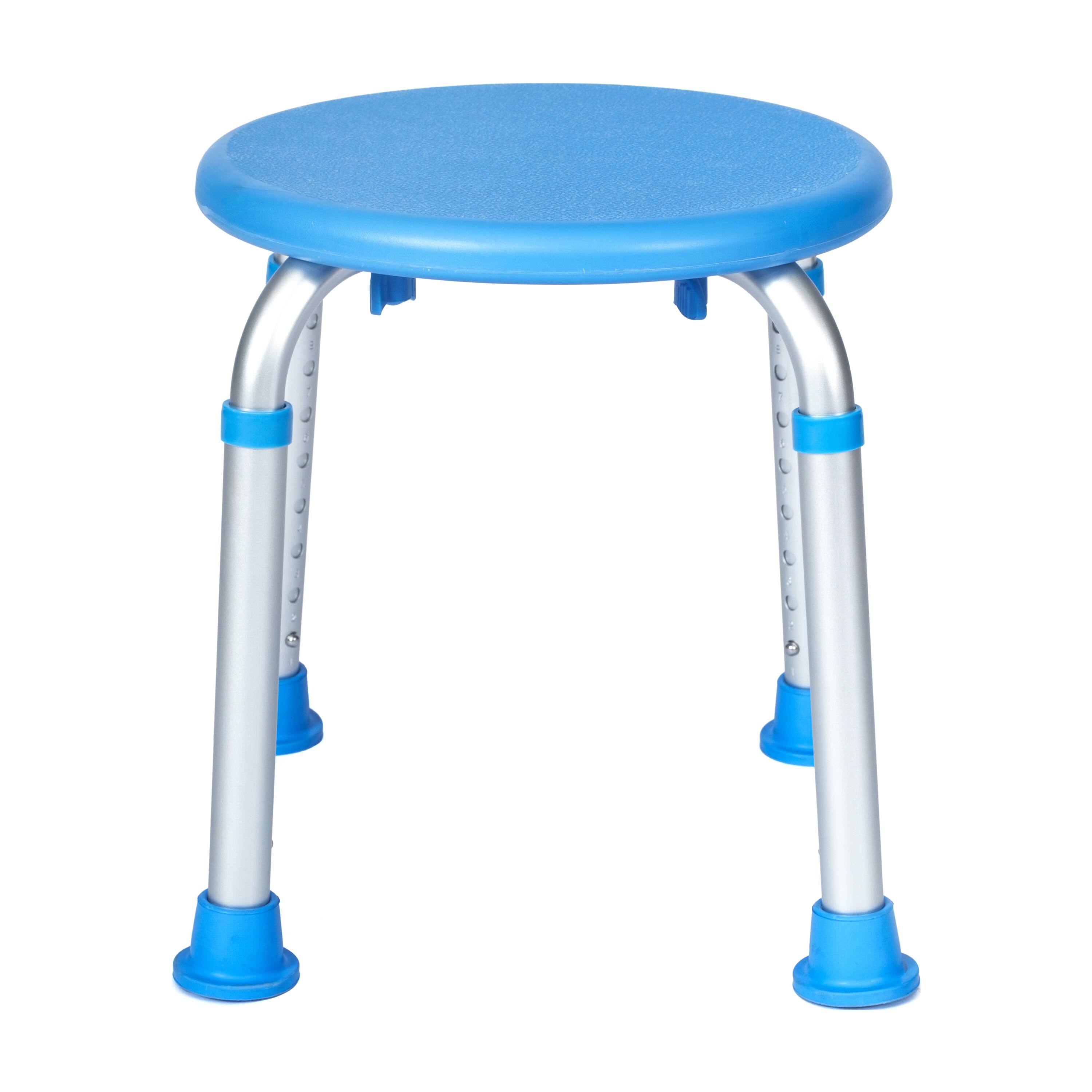 Alt View 5. Emma + Oliver - Tool-Free 300 Lb. Capacity, Adjustable Bath & Shower Stool - Blue.