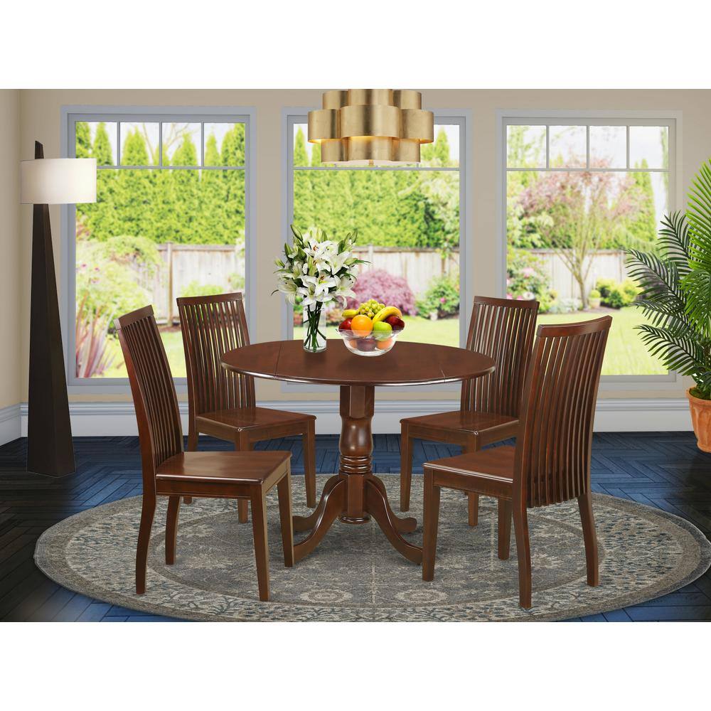Left. East West Furniture - Dining Room Set Mahogany - Brown.