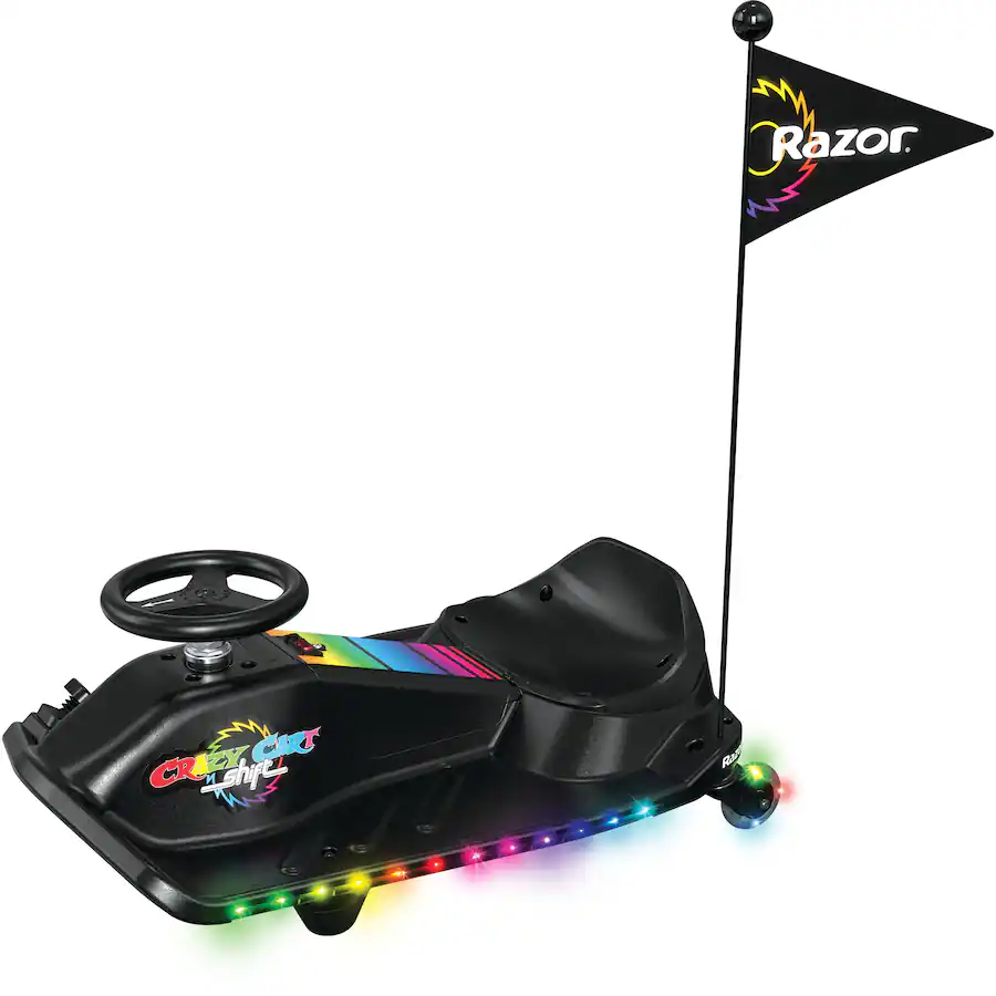 Kids Go Cart Razor Razor Crazy Cart Shift Lightshow Drifting Go Kart for Kids, LED Lights ...