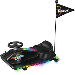 Razor - Crazy Cart Shift Lightshow - Drifting Go-Kart for Kids, LED Lights, Power Core Hub Motor - Black