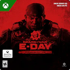 XBOX SERIES X|S
XBOX ON PC
GEARS OF WAR E-DAY PREMIUM EDITION
Xbox Play Anywhere
MATURE 17+
ESRB
