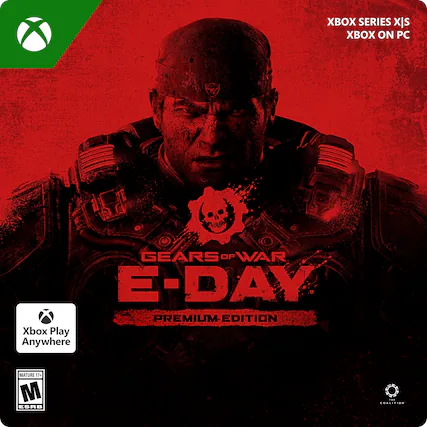 XBOX SERIES X|S
XBOX ON PC
GEARS OF WAR E-DAY PREMIUM EDITION
Xbox Play Anywhere
MATURE 17+
ESRB - M (Mature 17+)