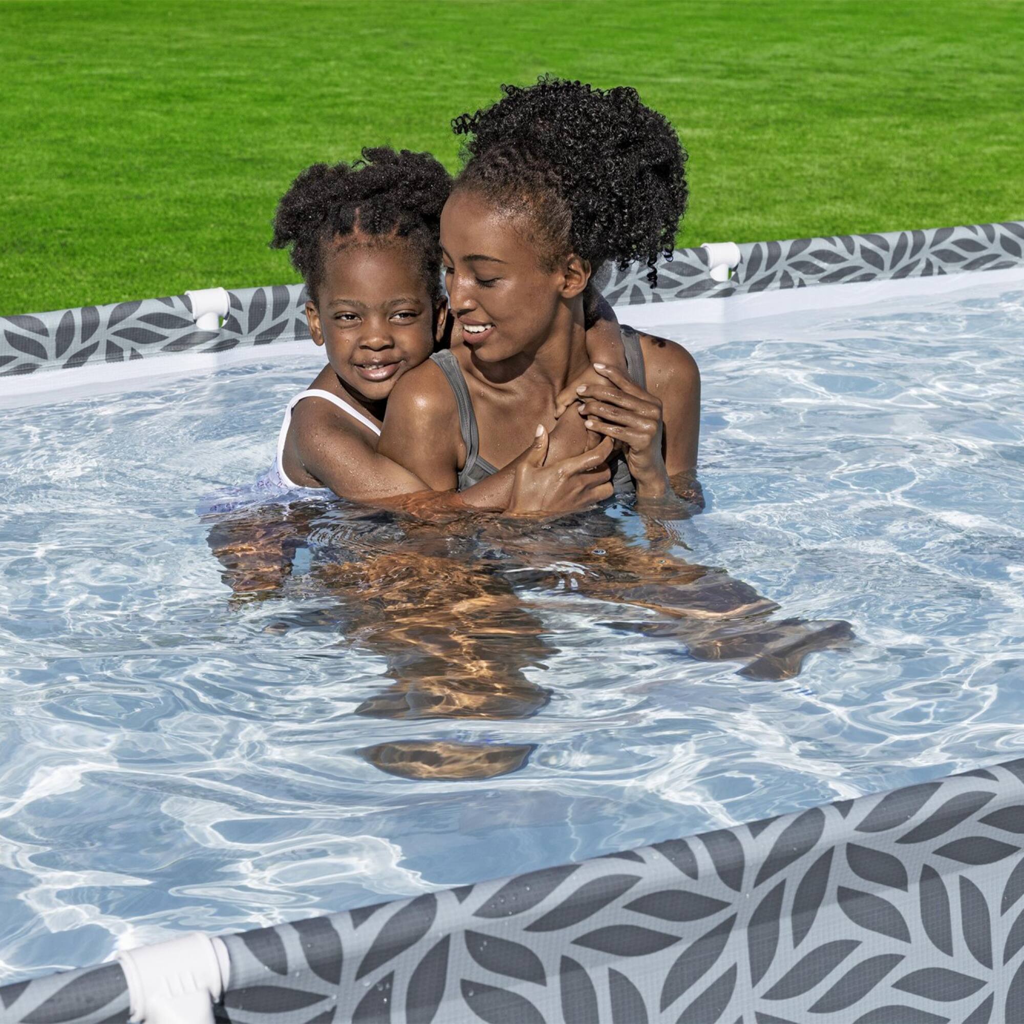Alt View 5. Bestway - Bestway Steel Pro Rectangle Above Ground Swimming Pool Set, 12' x 6'7" x 26" - Gray.