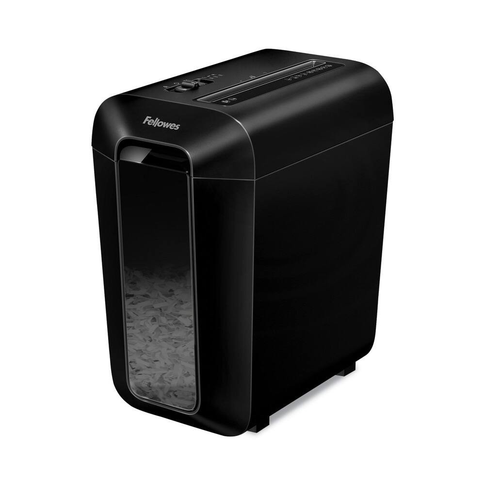 Front. Fellowes - 4400301 Powershred LX65 10 Manual Sheet Capacity Cross-Cut Shredder - Black.