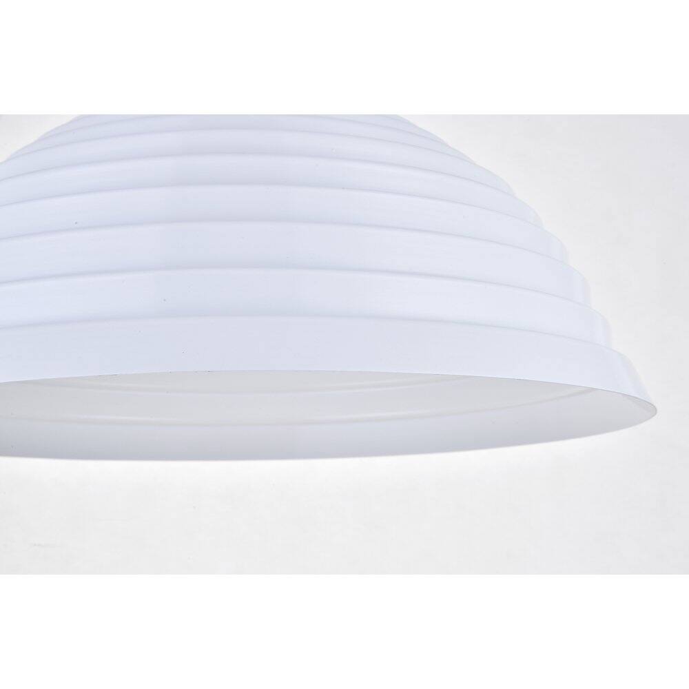 Alt View 2. Living District - Circa 1 Light White Pendant - White.